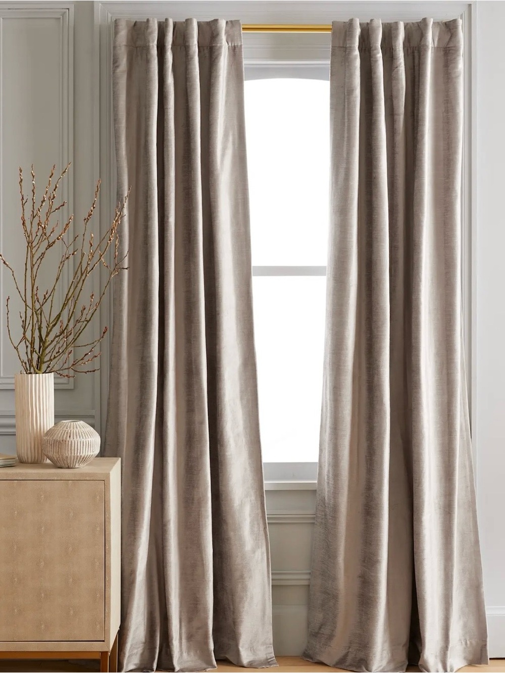 Quince Luster Velvet Blackout Curtains